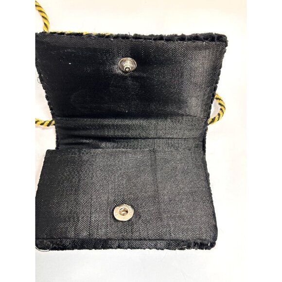 Vintage Embroidered Zardozi  Design Velvet Mini Crossbody Bag Braided‎ Strap - Picture 7 of 16
